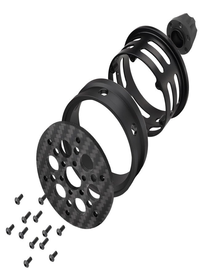 هوبي بارك عجلات HobbyPark المصنوعة من ألياف الكربون مقاس 1.9 بوصة مع نظام تثبيت الإطارات (Beadlock) لسيارات الزحف TRX4 SCX10 بمقياس 1/10 (النمط أ) - Image 3